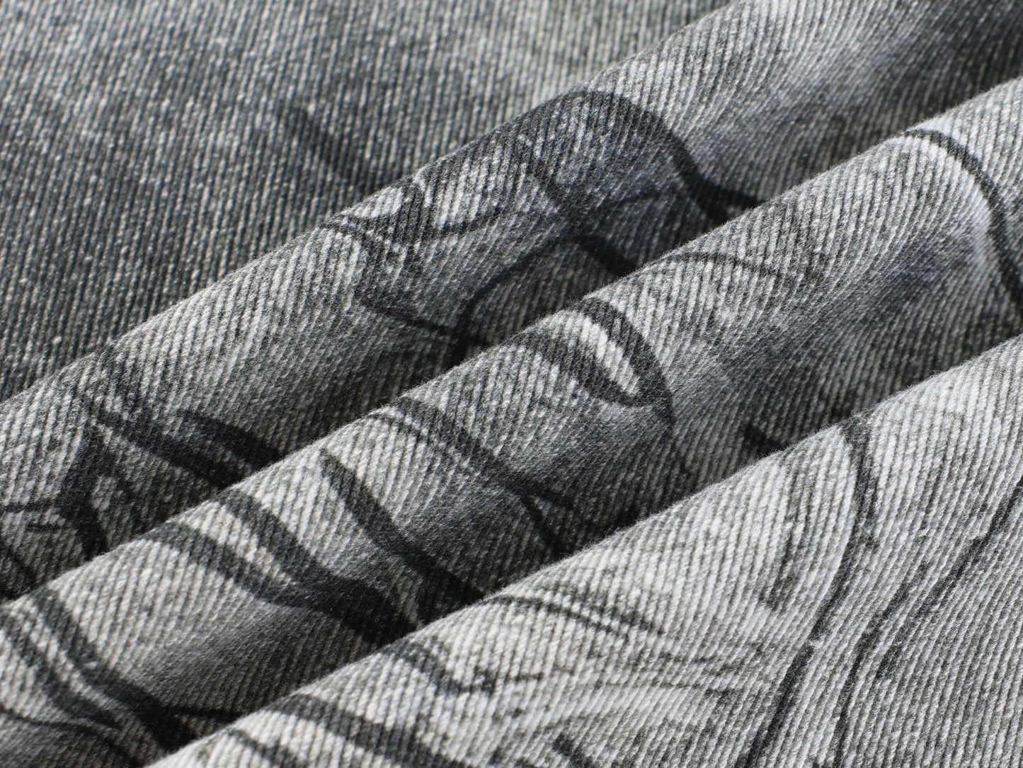 CapCabin Graffiti Washed Curved Denim Pants