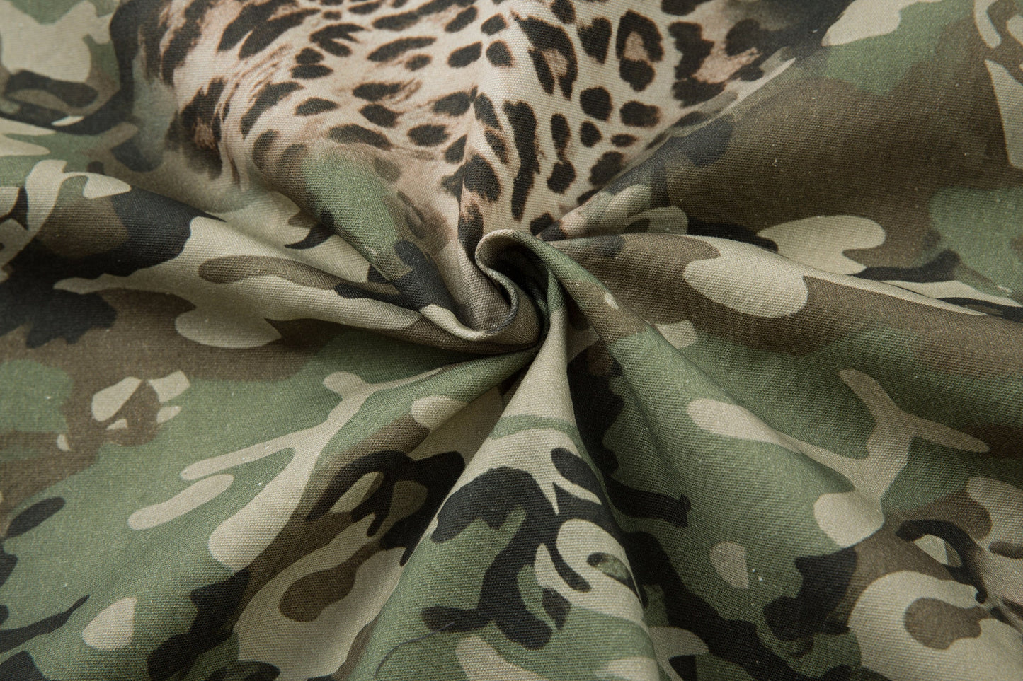 CapCabin Layered Camo-Leopard Short-Sleeve Shirt