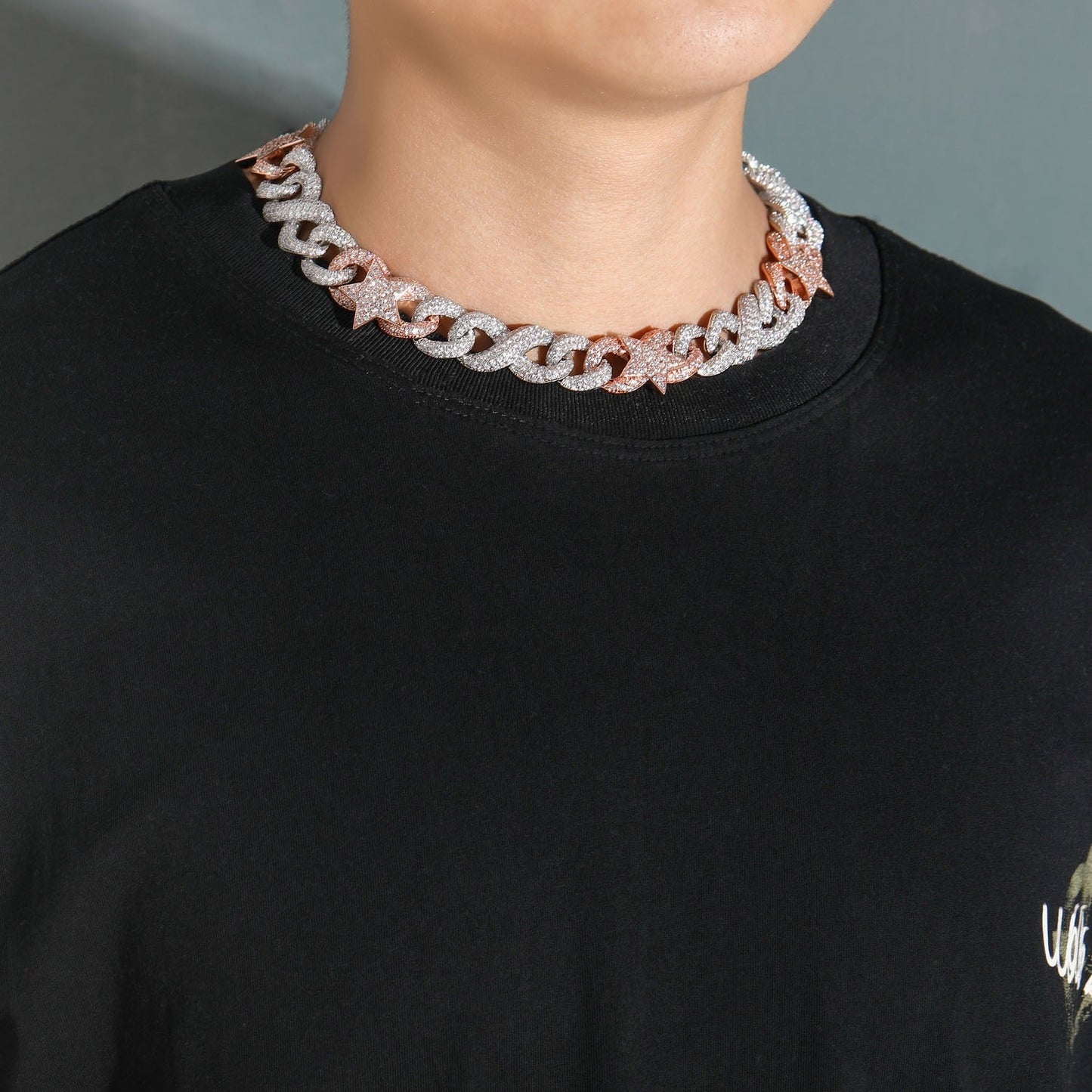 European and American Two-Tone Hip-Hop Necklace