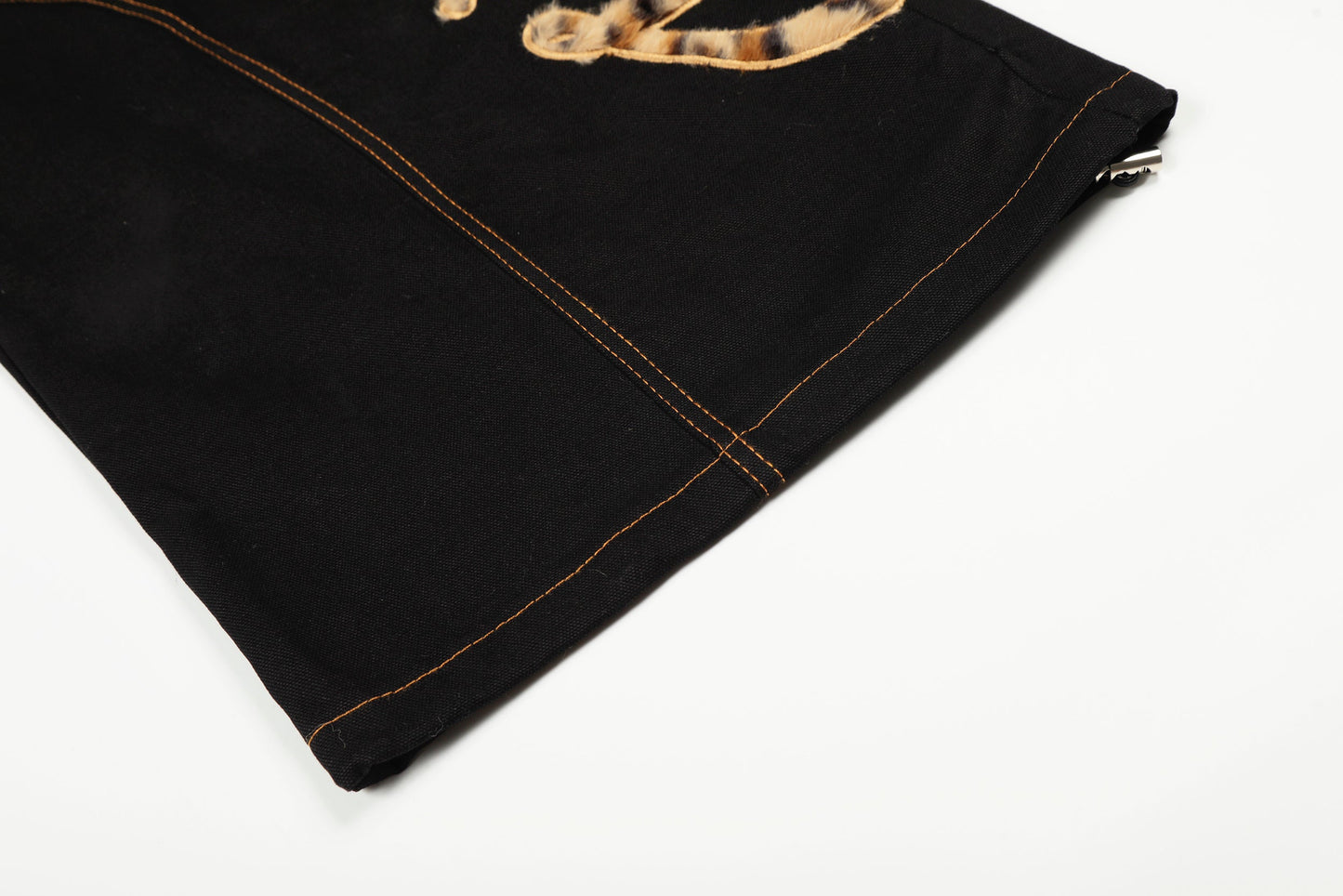 CapCabin Leopard Patch Wide-Leg Pants