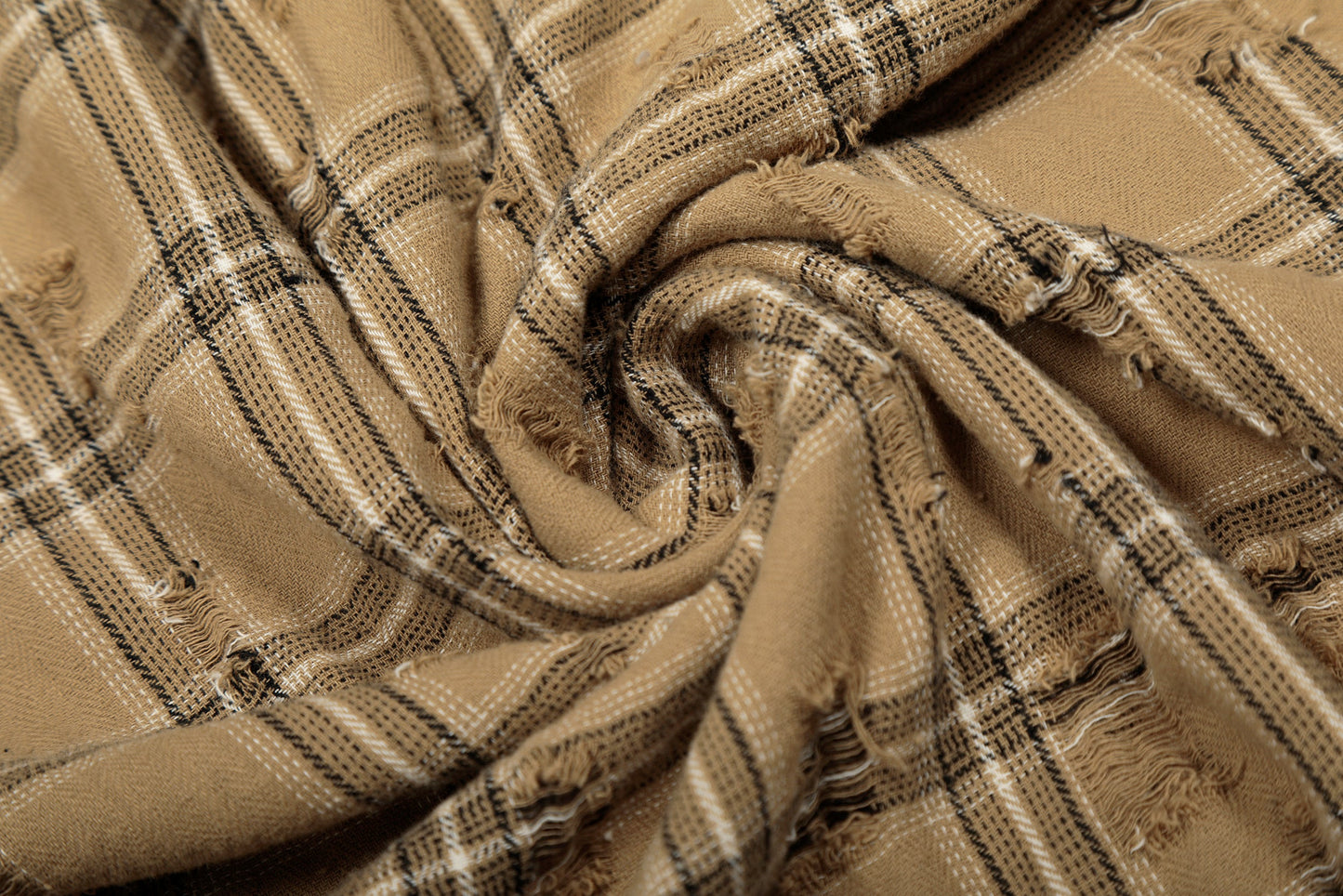 CapCabin Distressed Plaid Shirt Jacket