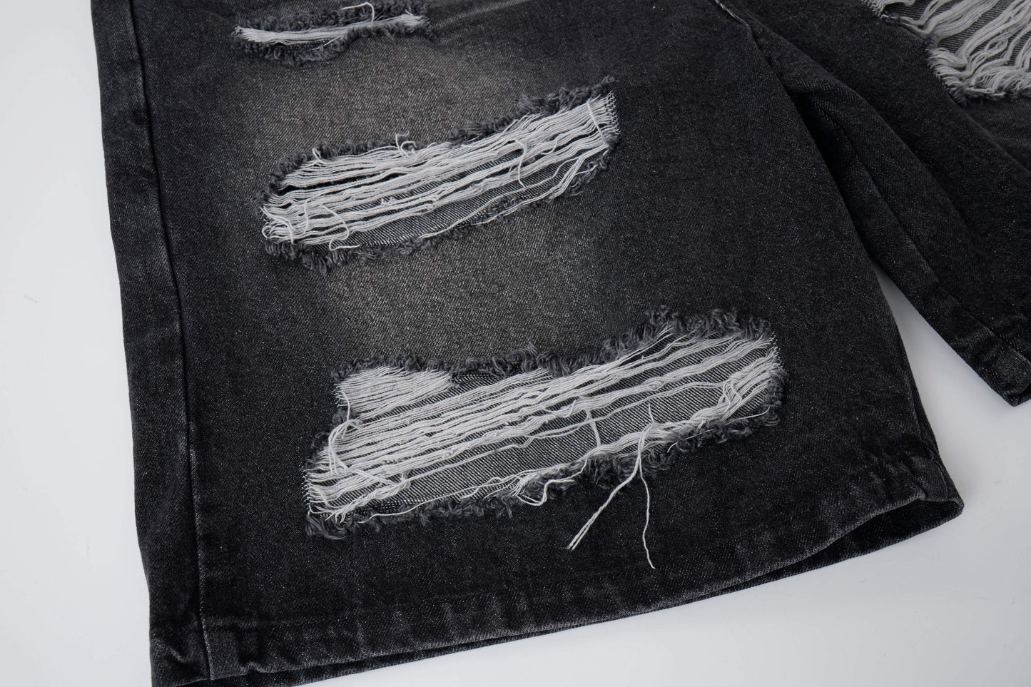 CapCabin Distressed Layered Waist Denim Shorts