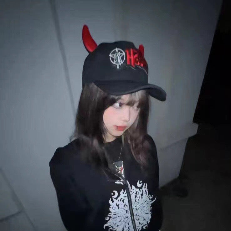 Punk Hip-Hop Devil Horn Duckbill Cap
