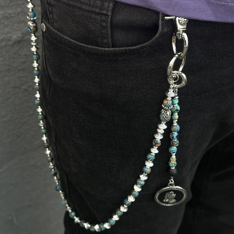 Vintage Turquoise Handmade Beaded Waist Chain