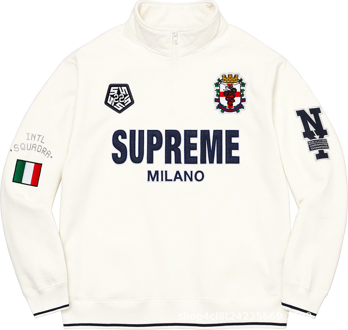 Supreme Milano Half Zip Pullover - White