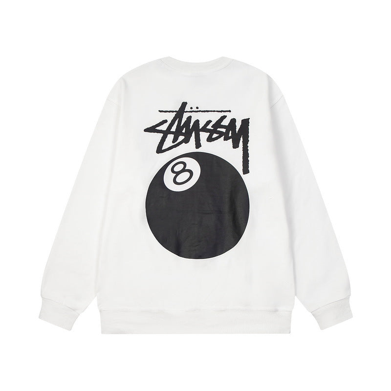 STUSSY 8 Ball Graphic Crewneck – White