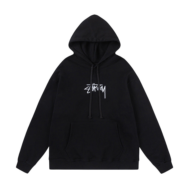 STUSSY Signature Logo Black Pullover Hoodie
