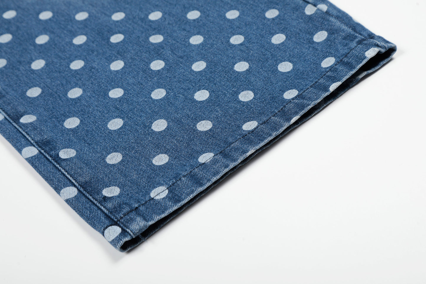 CapCabin Polka Dot Washed Denim Jeans