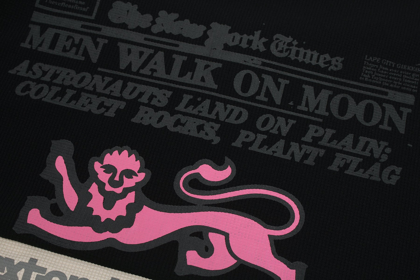 CapCabin Vintage Newspaper Graphic Waffle Tee