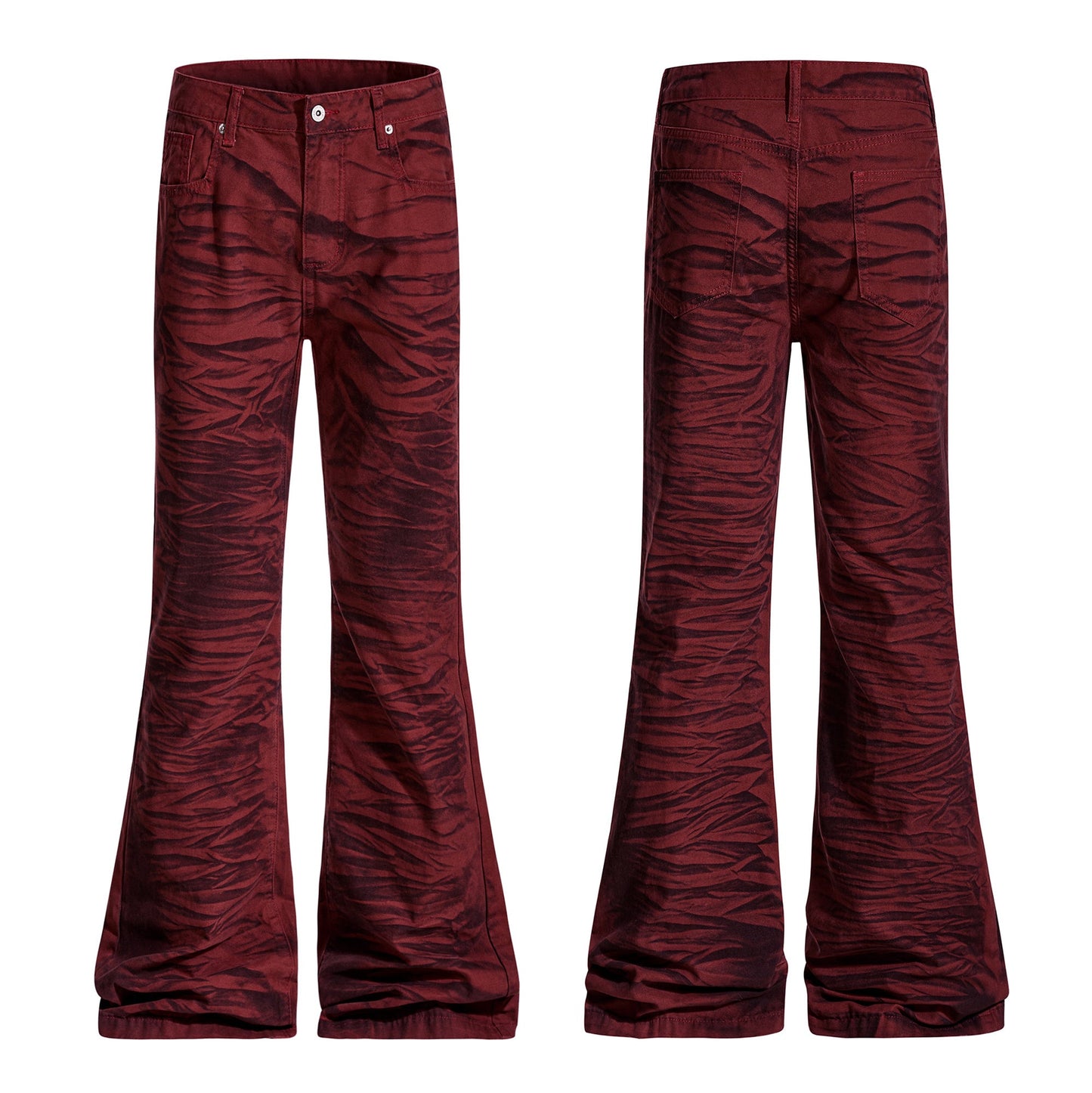 CapCabin Tiger-Pattern Flared Pants