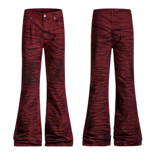 CapCabin Tiger-Pattern Flared Pants
