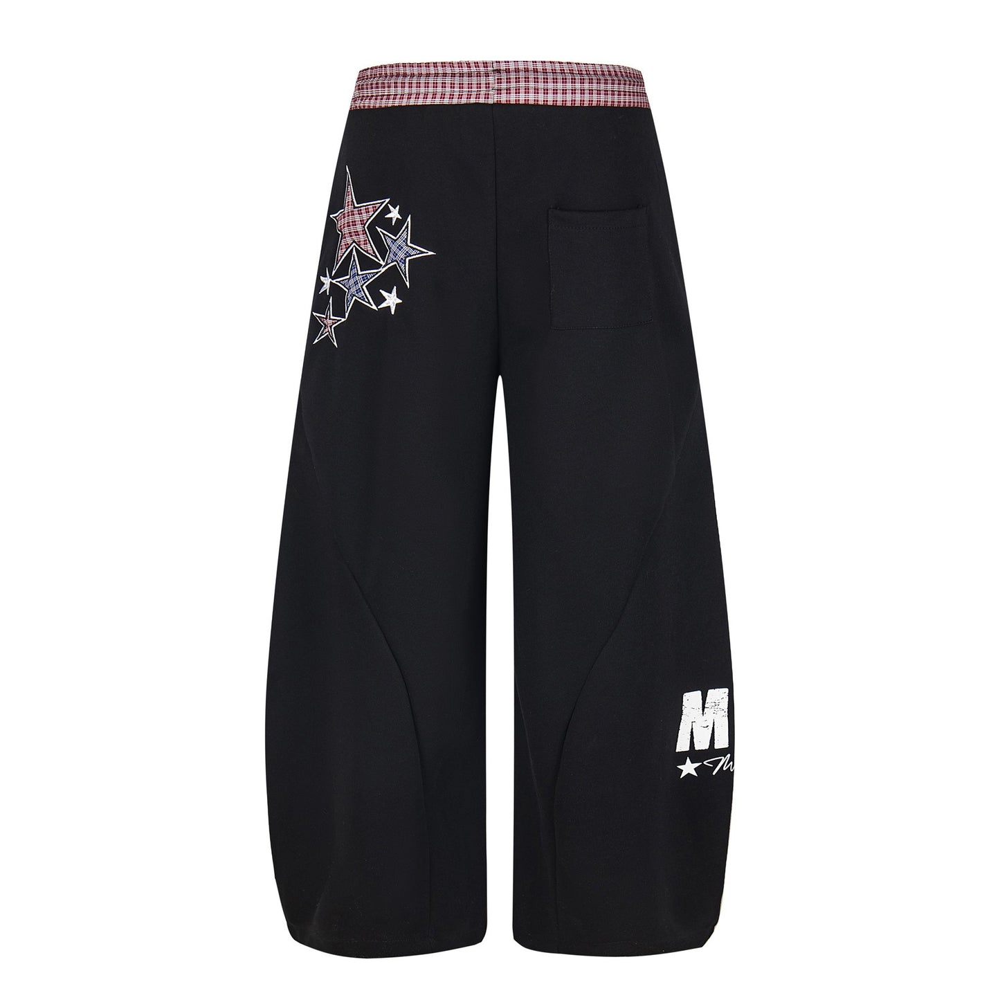 CapCabin Double-Waist Checkered Print Track Pants