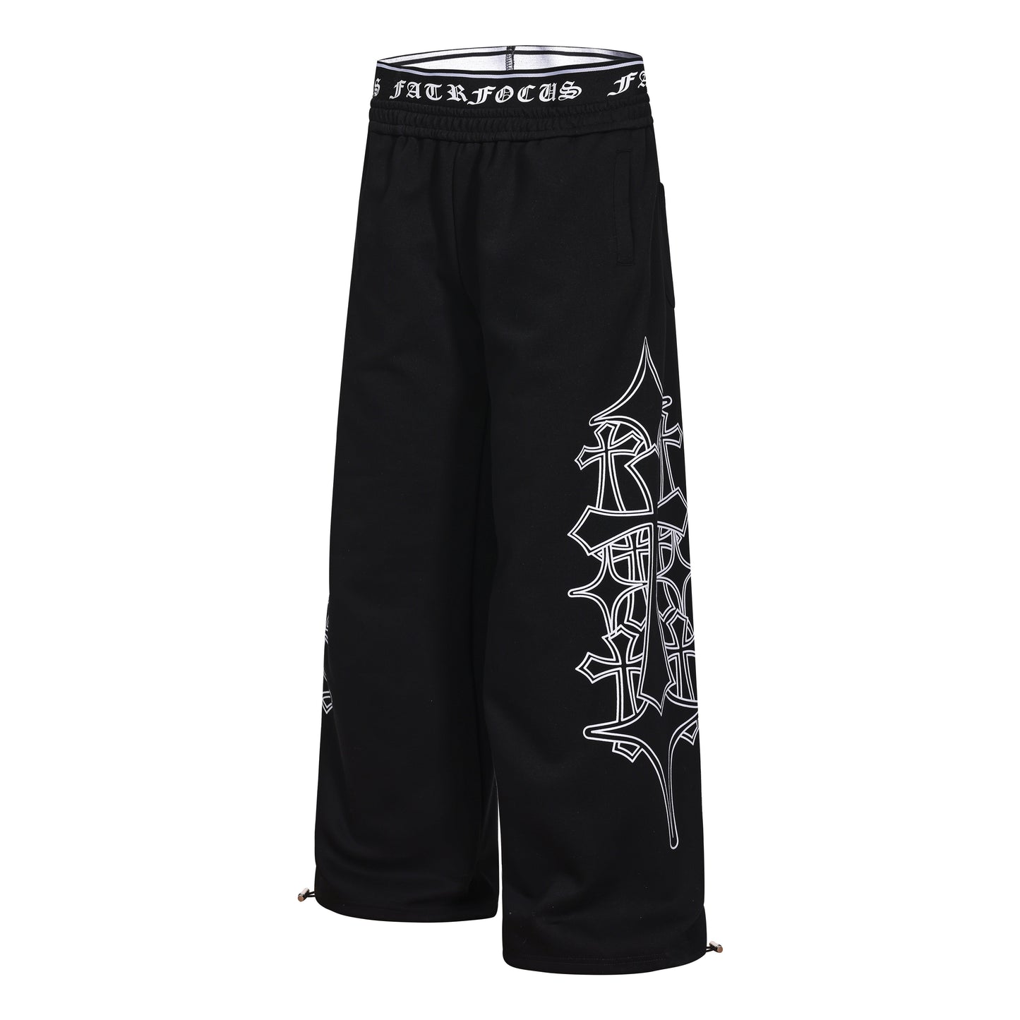 CapCabin Gothic Outline Wide-Leg Sweatpants