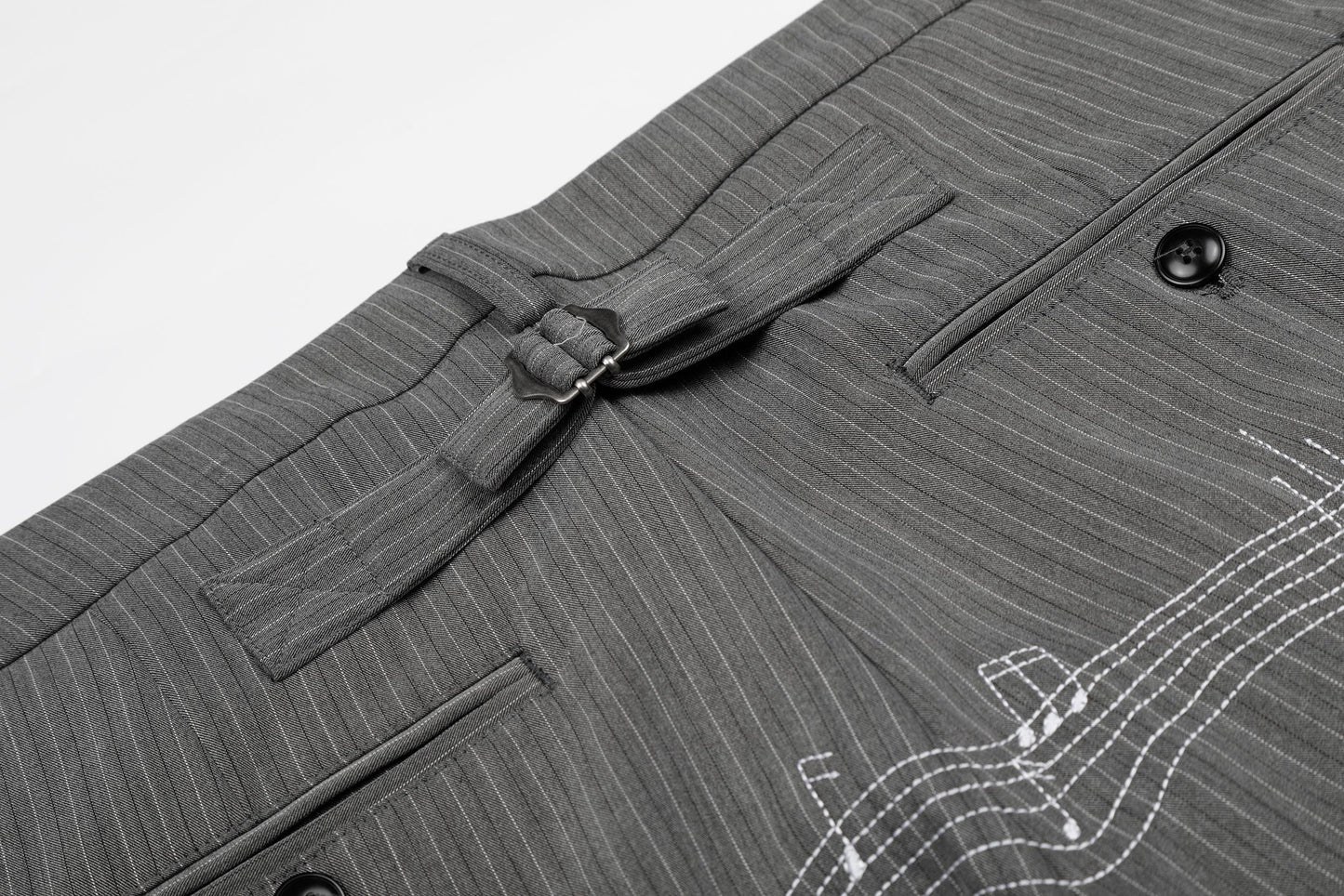 CapCabin “Pinstripe Symphony Wide-Leg Pants”