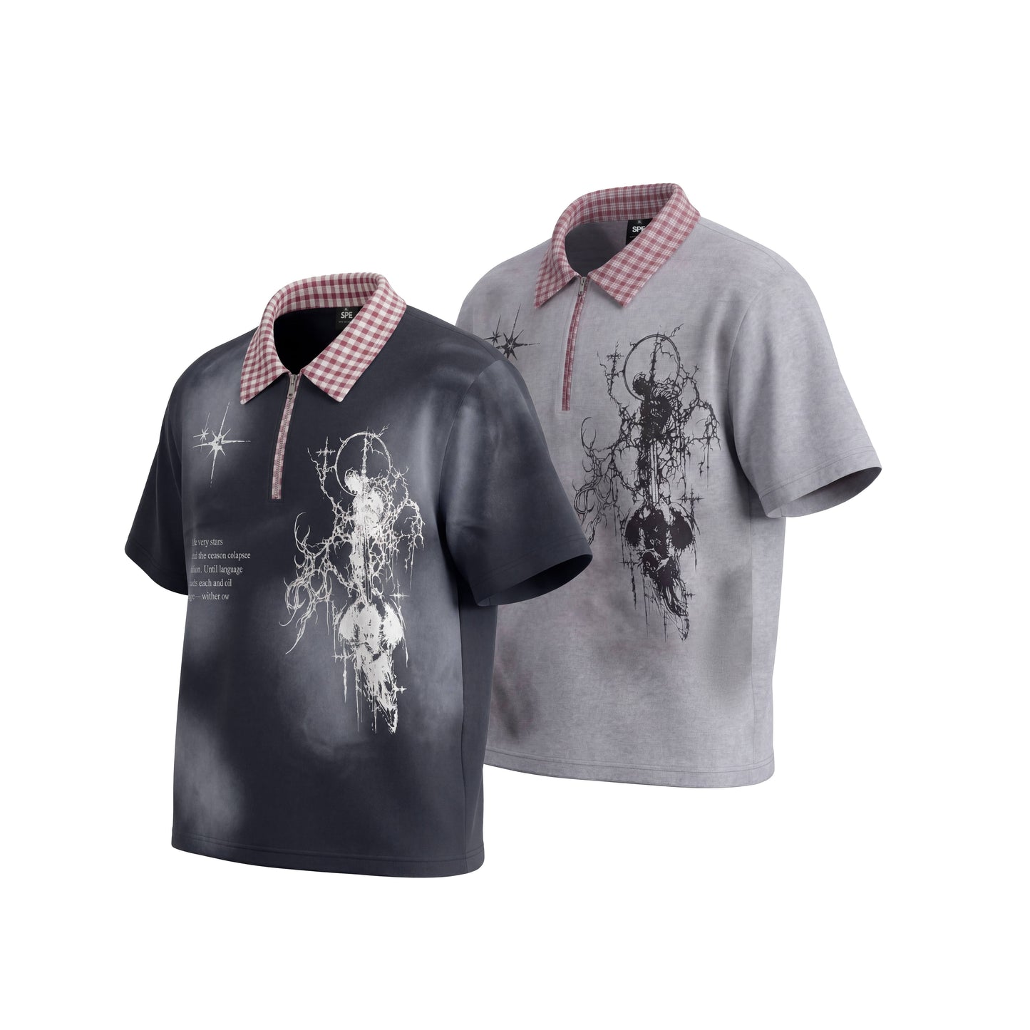 CapCabin “Grunge Star Zip Polo Tee”