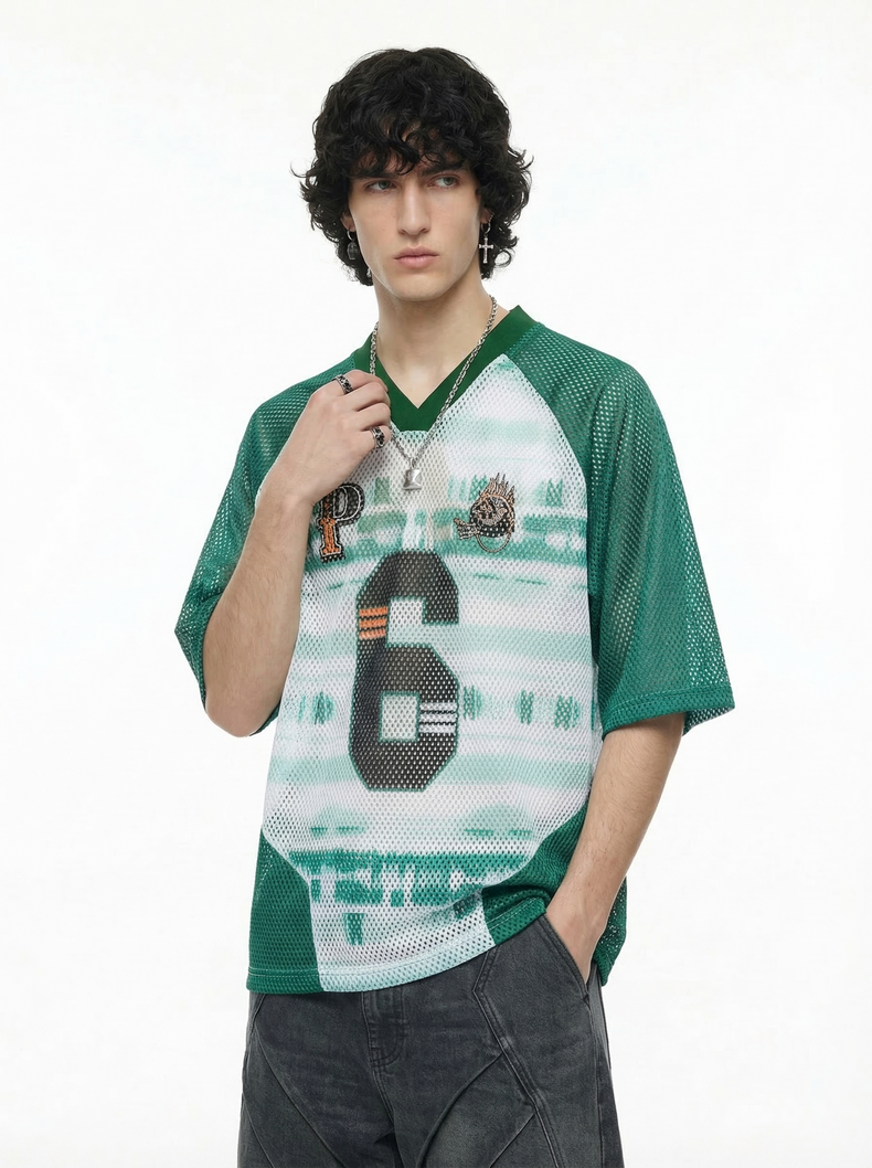 CapCabin “Varsity 6” Mesh Jersey T-Shirt