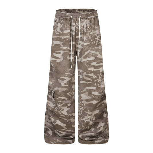 CapCabin Camo Wide-Leg Sweatpants