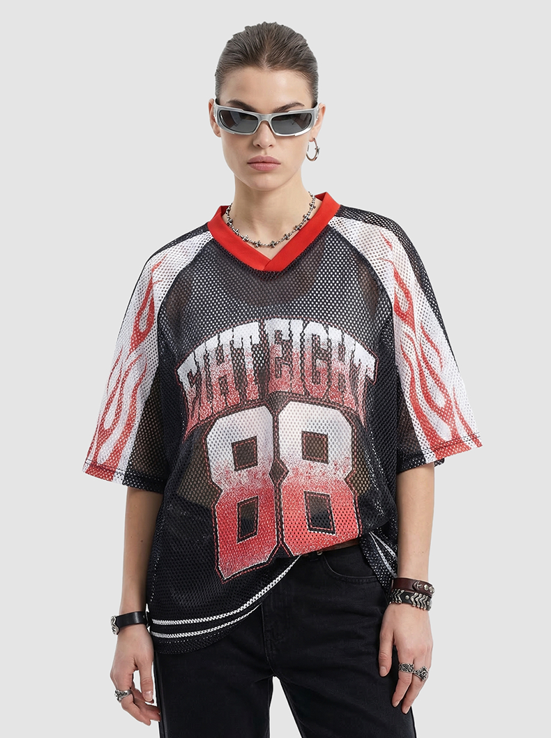 CapCabin “College 88 Flame” Mesh Jersey T-Shirt