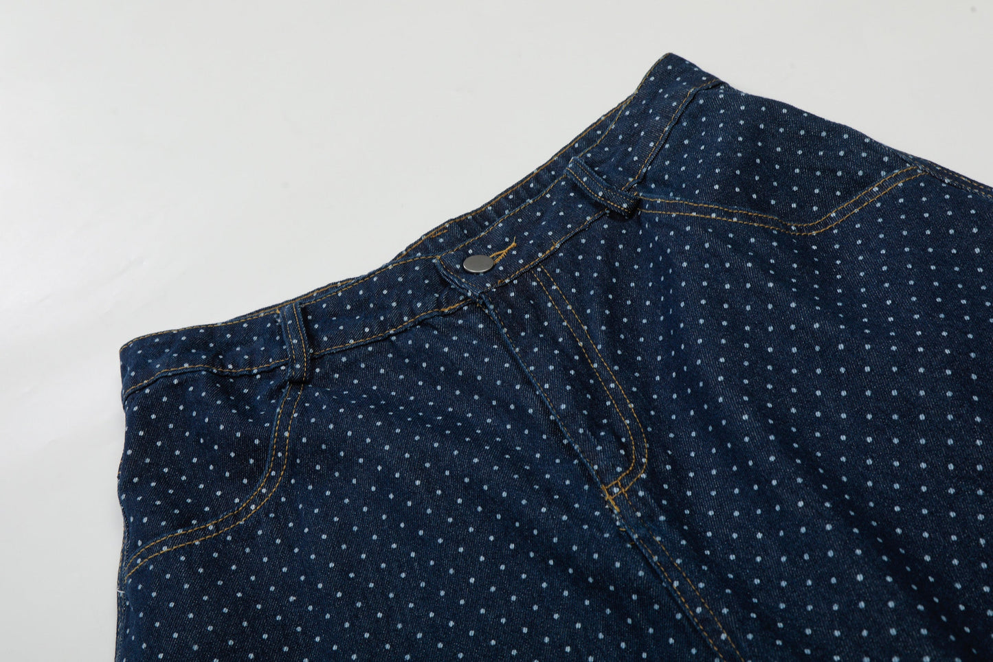 CapCabin Polka Dot Denim Cargo Shorts