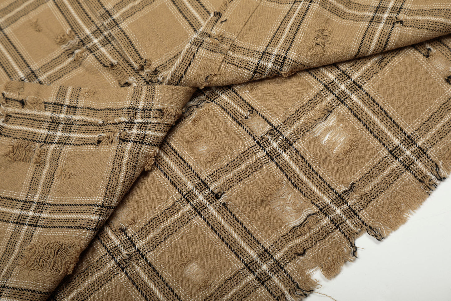 CapCabin Distressed Plaid Shirt Jacket