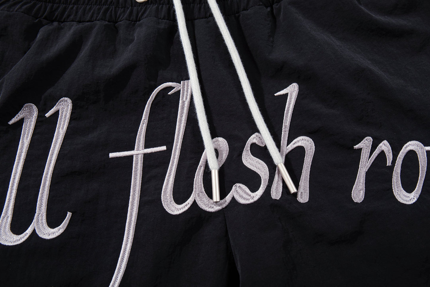 CapCabin Script Graphic Wide-Leg Track Pants