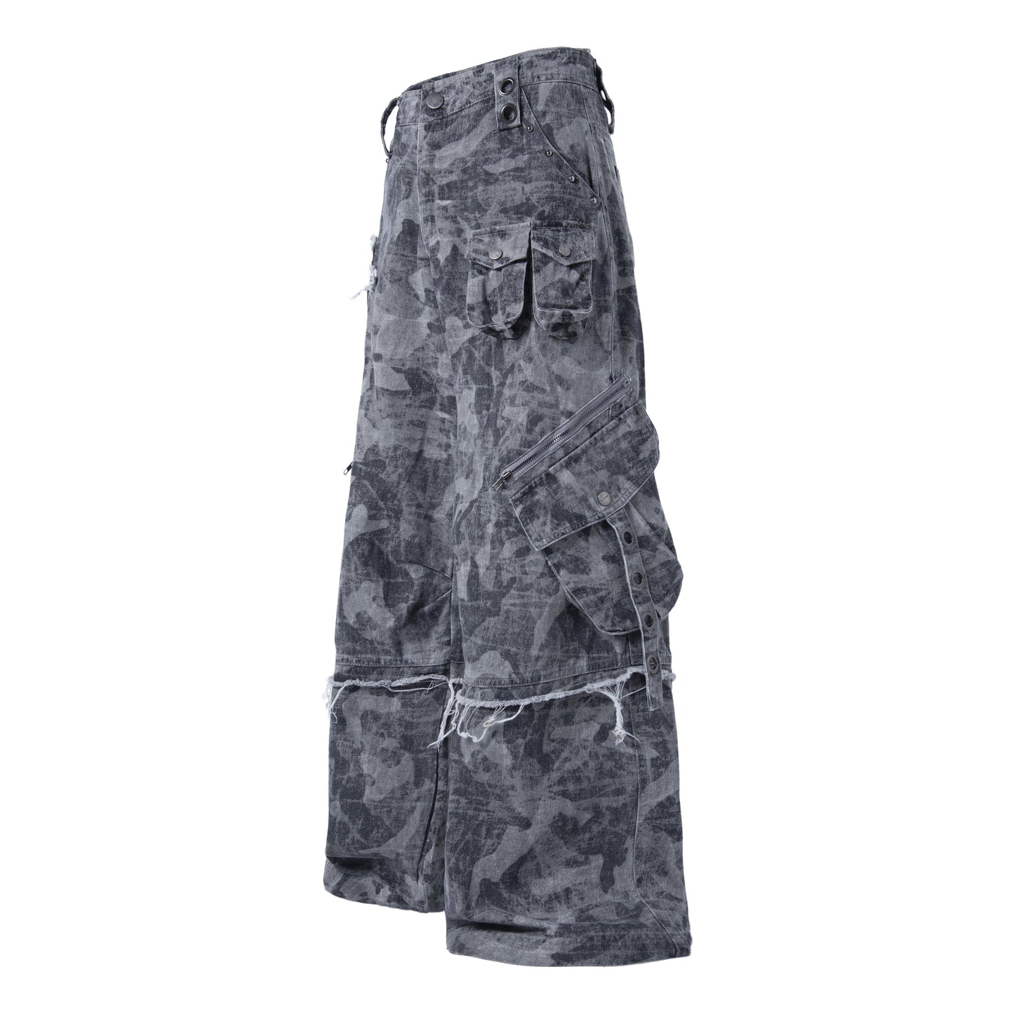 CapCabin Distressed Multi-Pocket Cargo Pants