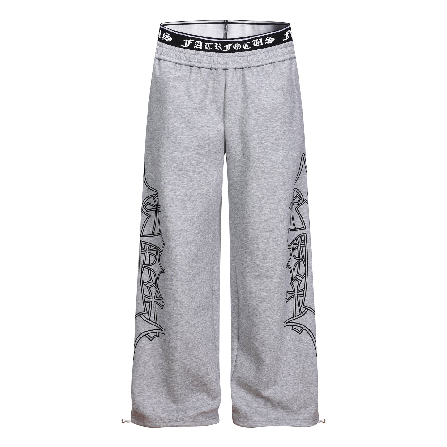 CapCabin Gothic Outline Wide-Leg Sweatpants