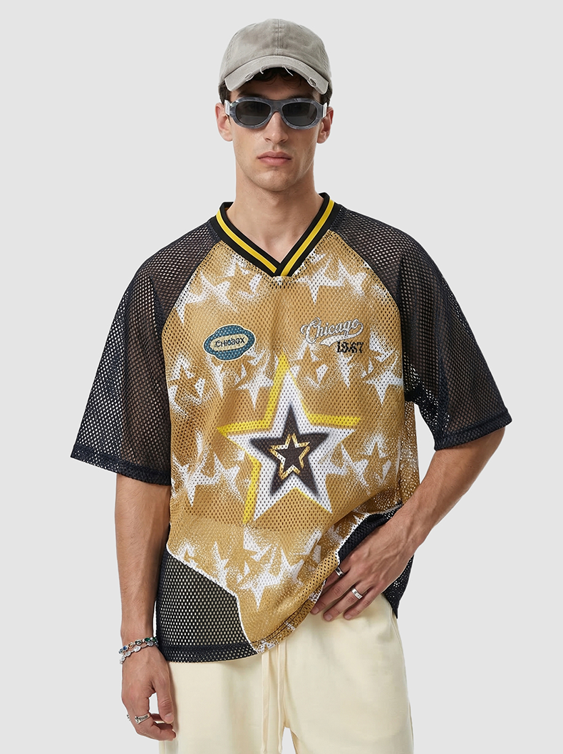 CapCabin “Star Impact” Mesh Jersey T-Shirt