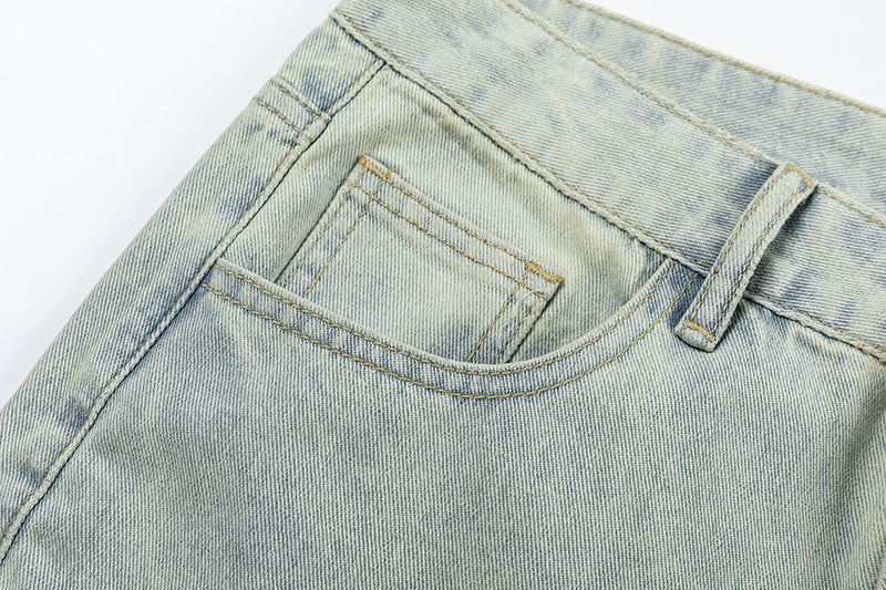 WELLDONE Washed Light Blue Straight-Leg Jeans
