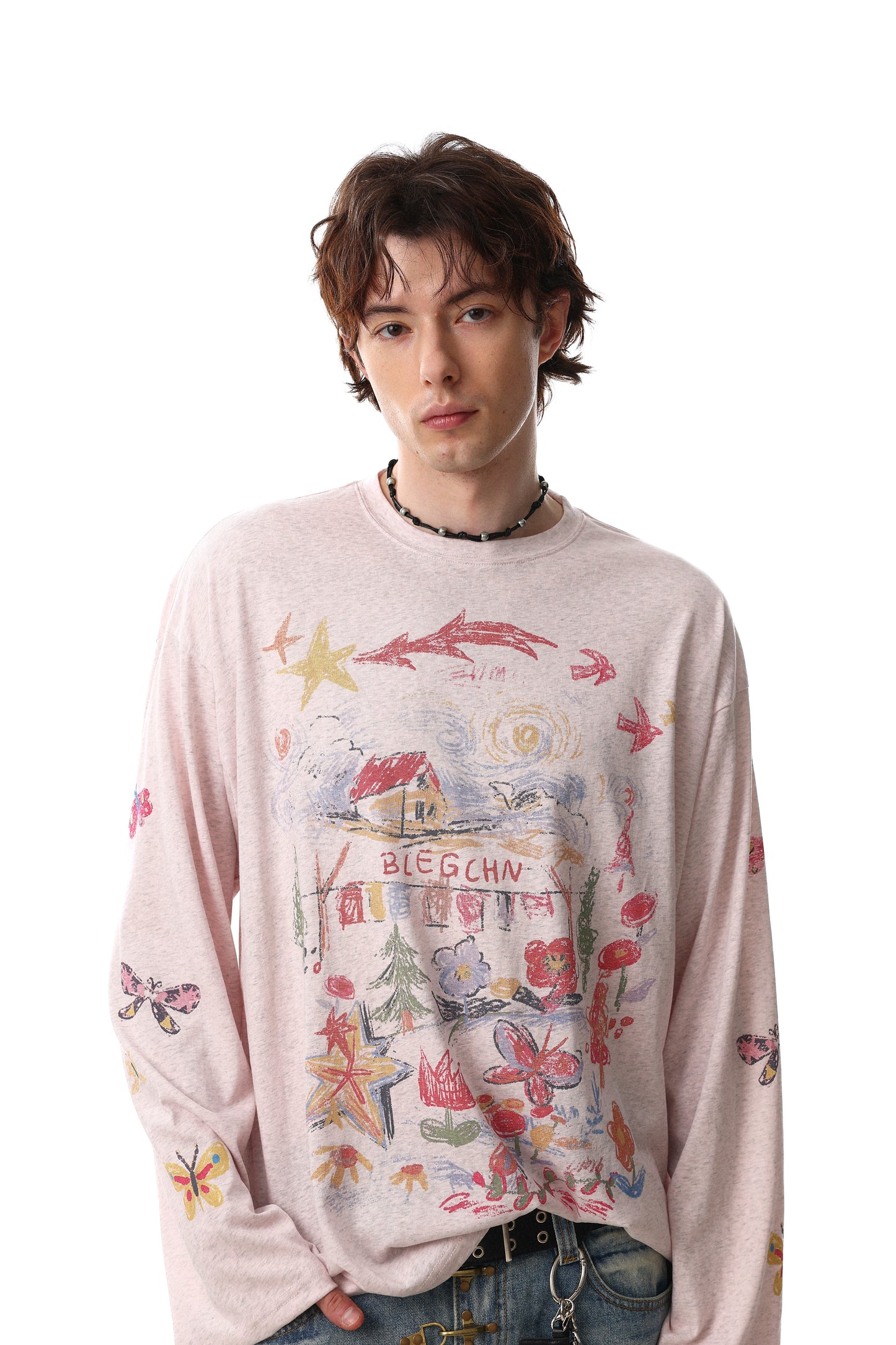 CapCabin Hand-Drawn Art Graphic Long Sleeve Tee