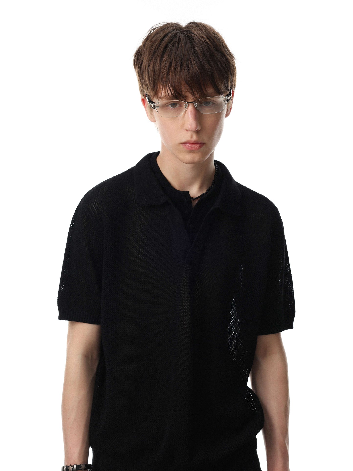 CapCabin “Open Knit Polo Tee”
