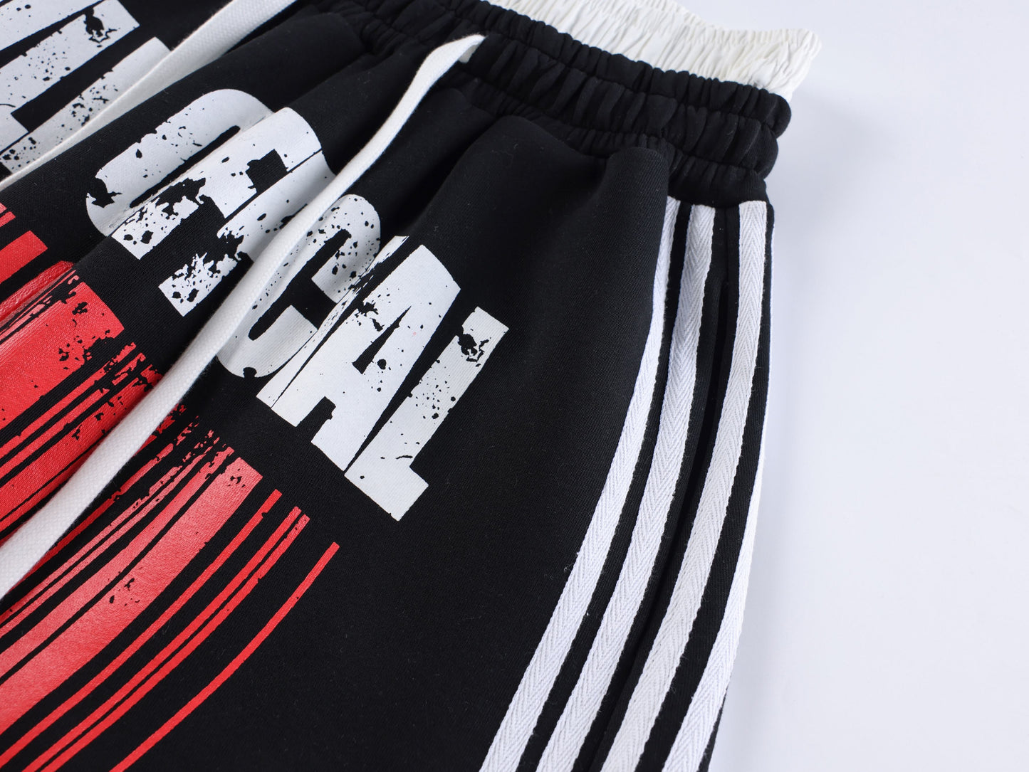 CapCabin Barcode Graphic Wide-Leg Pants