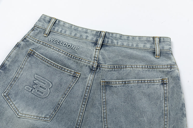 WELLDONE Washed Straight-Leg Jeans