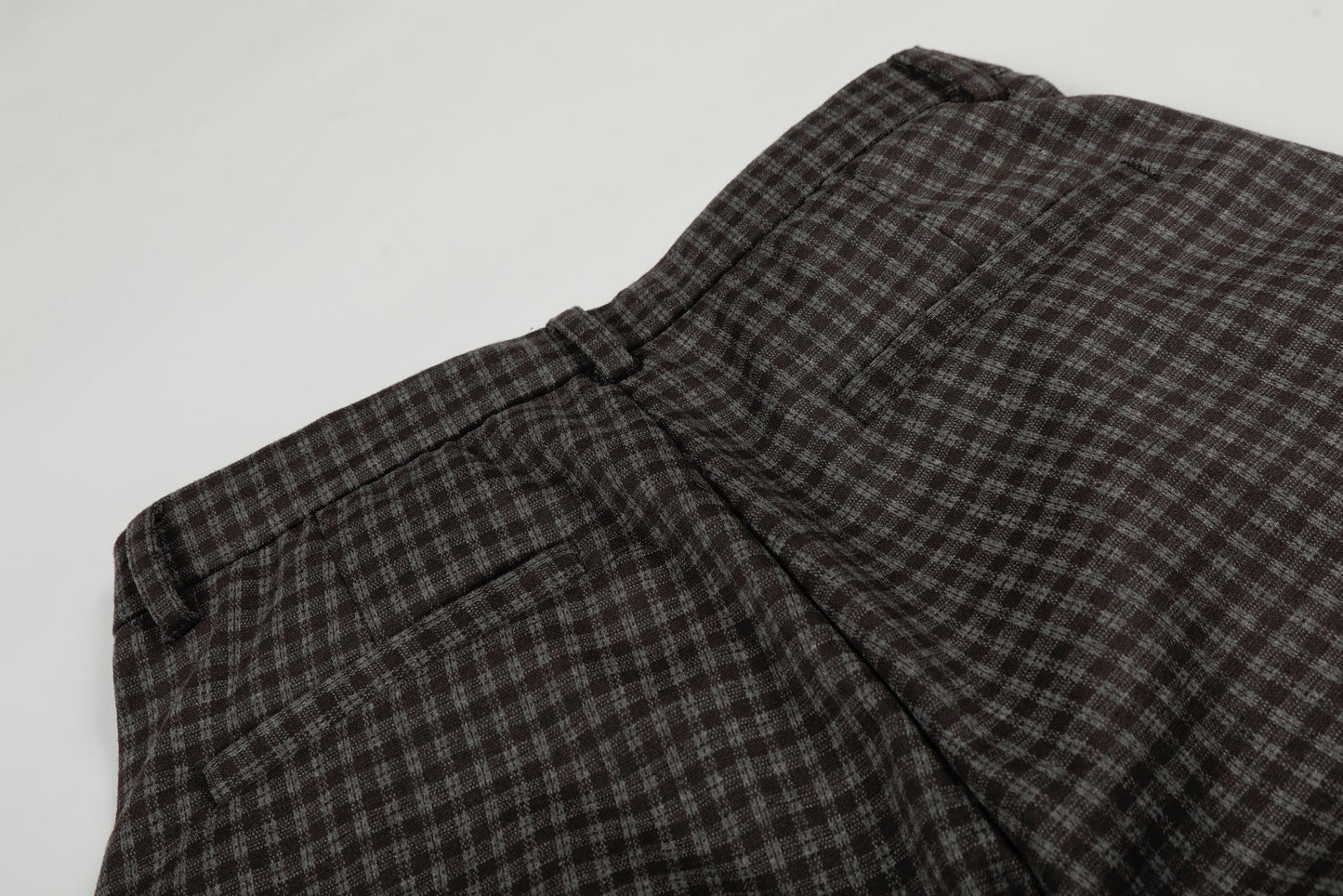 CapCabin Wide-Leg Plaid Trousers