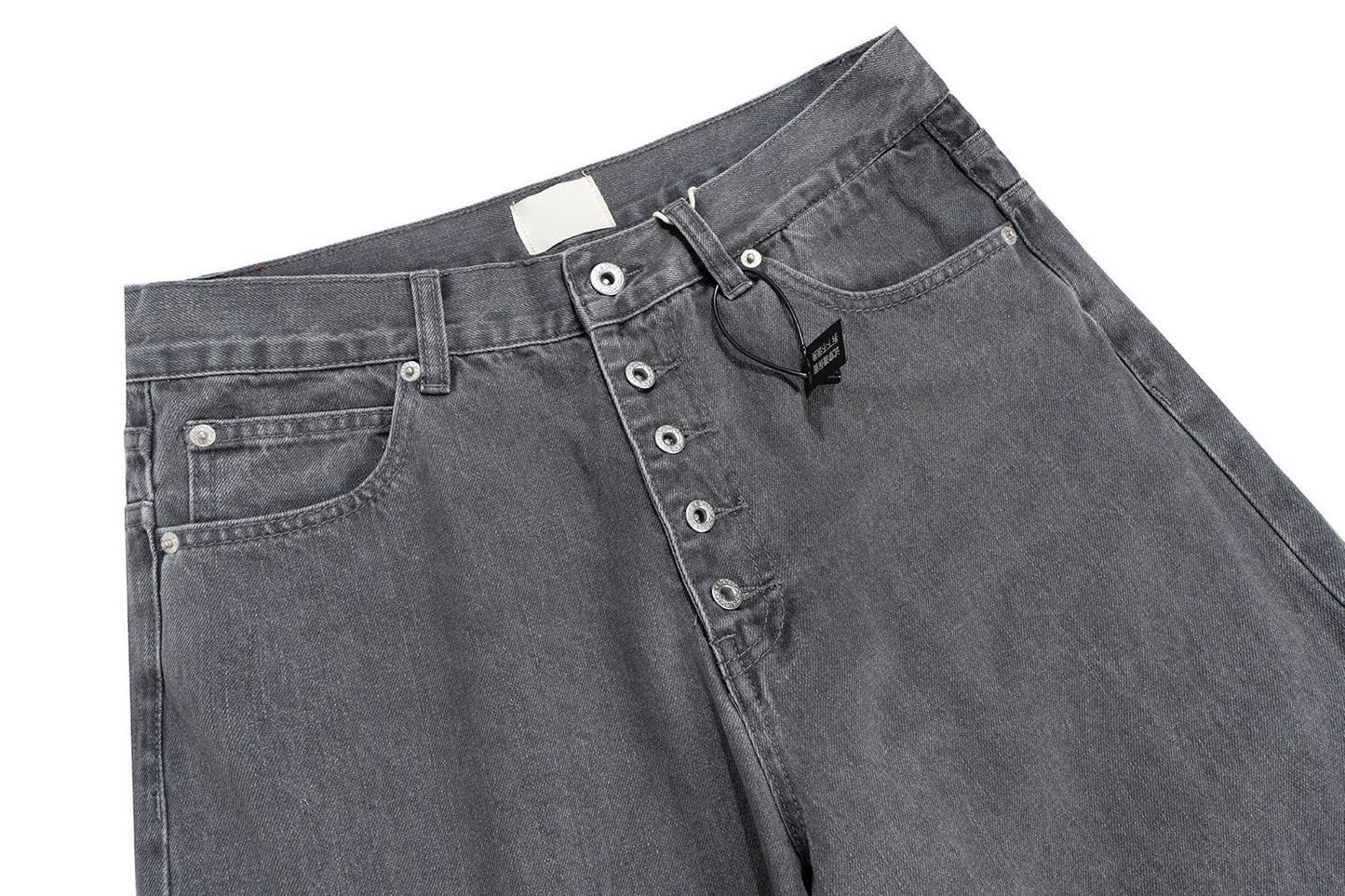 CapCabin Button-Fly Washed Denim Pants