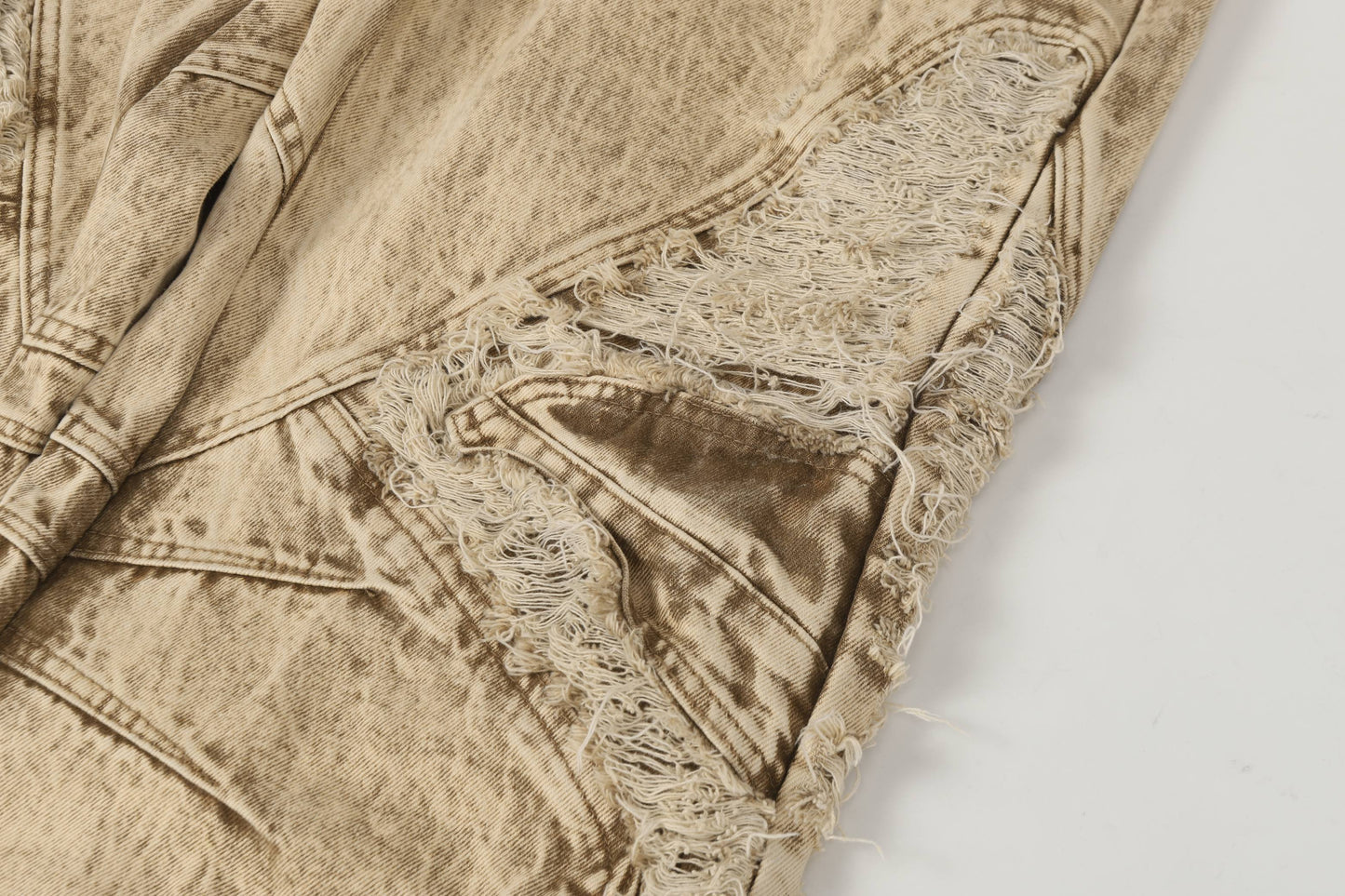 CapCabin “Vintage Distressed Panel Jeans”