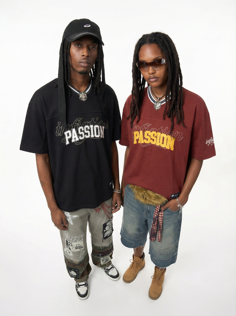 CapCabin Passion Graphic V-Neck Tee