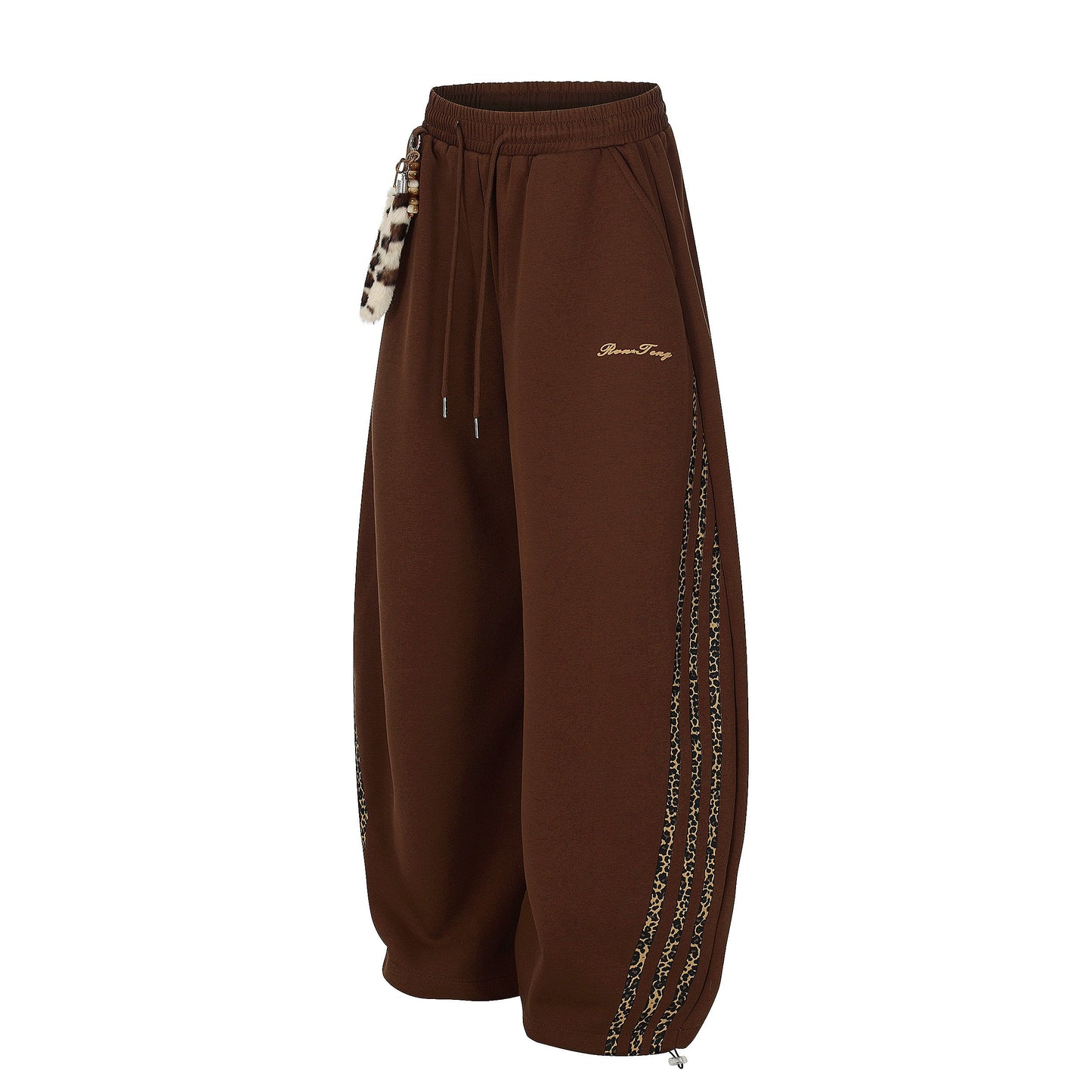 CapCabin Leopard Stripe Loose Sweatpants
