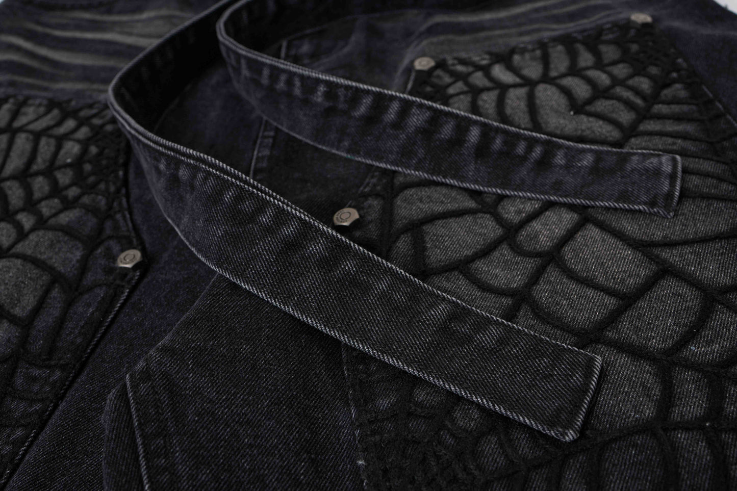 CapCabin Web Panel Strap Denim Shorts