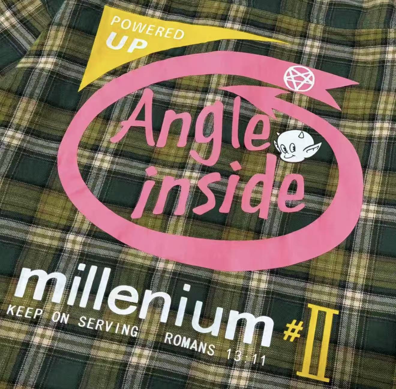 Vintage Plaid Graphic Long Sleeve Shirt