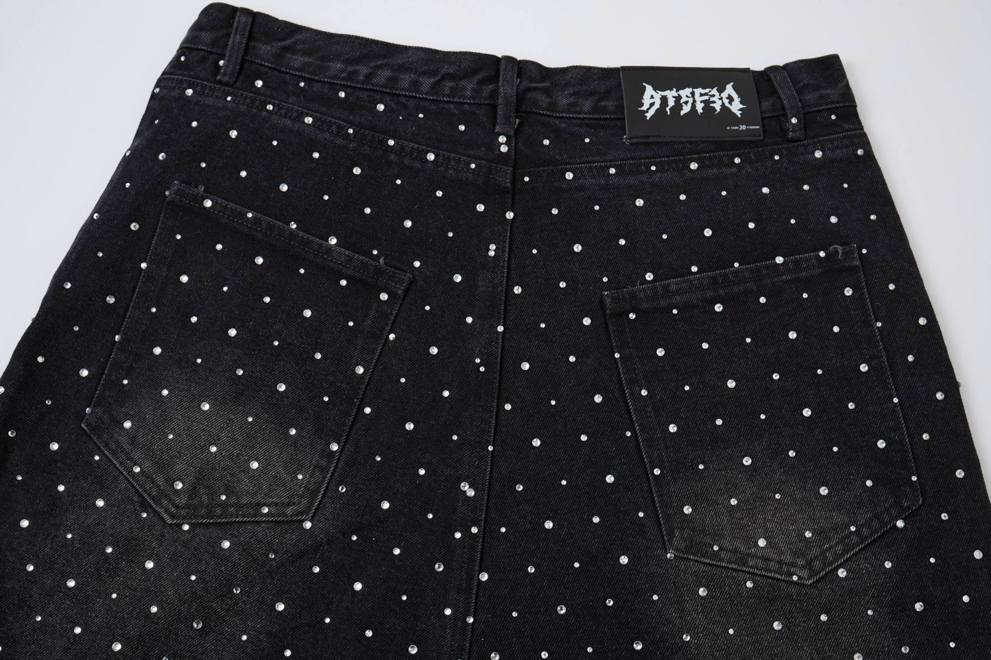 CapCabin Pearl Studded Denim Shorts