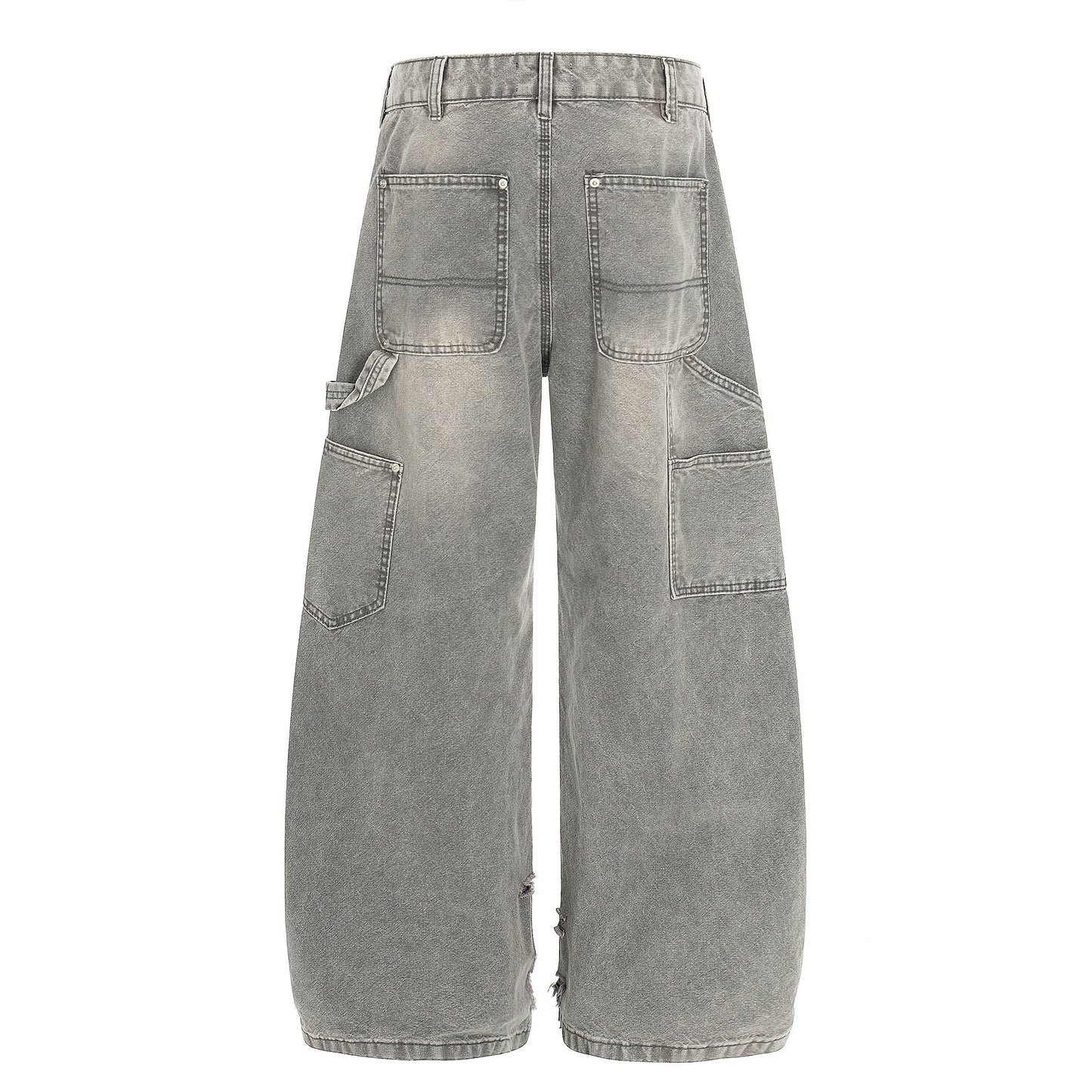 CapCabin Washed Utility Distressed Denim Jeans
