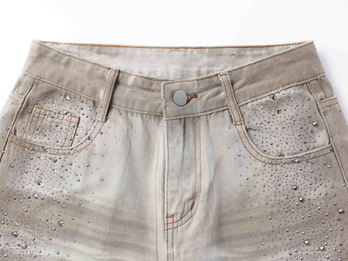 CapCabin Washed Balloon Fit Denim Pants