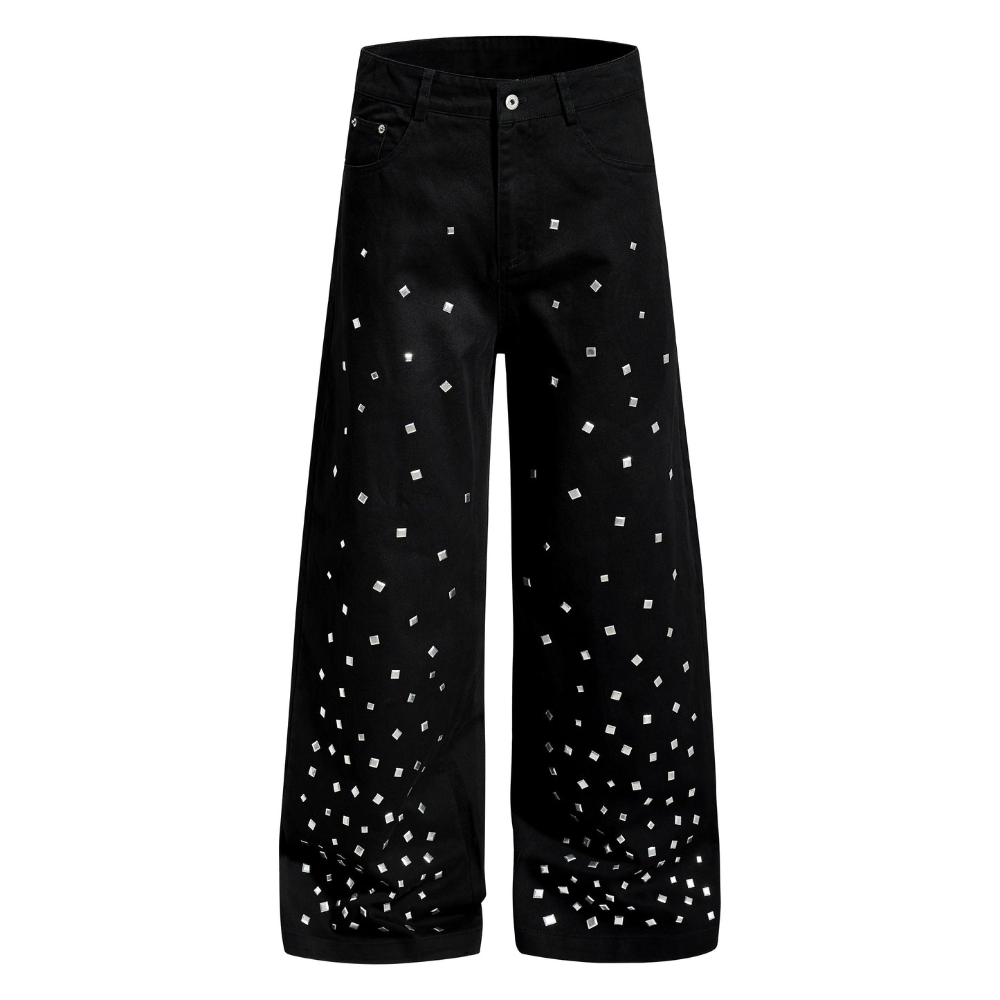 CapCabin Stud Detail Wide-Leg Pants
