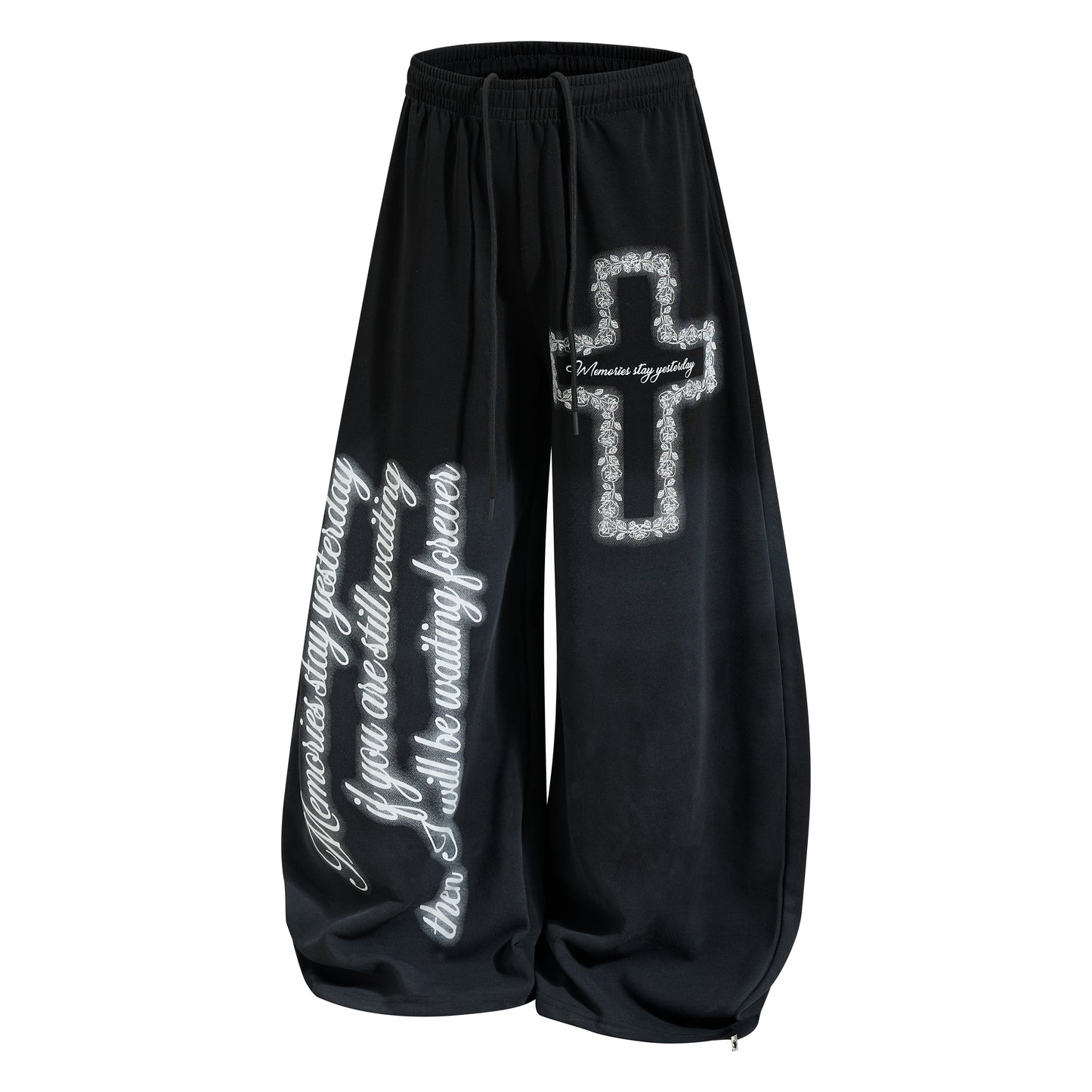 CapCabin Cross Script Wide-Leg Sweatpants