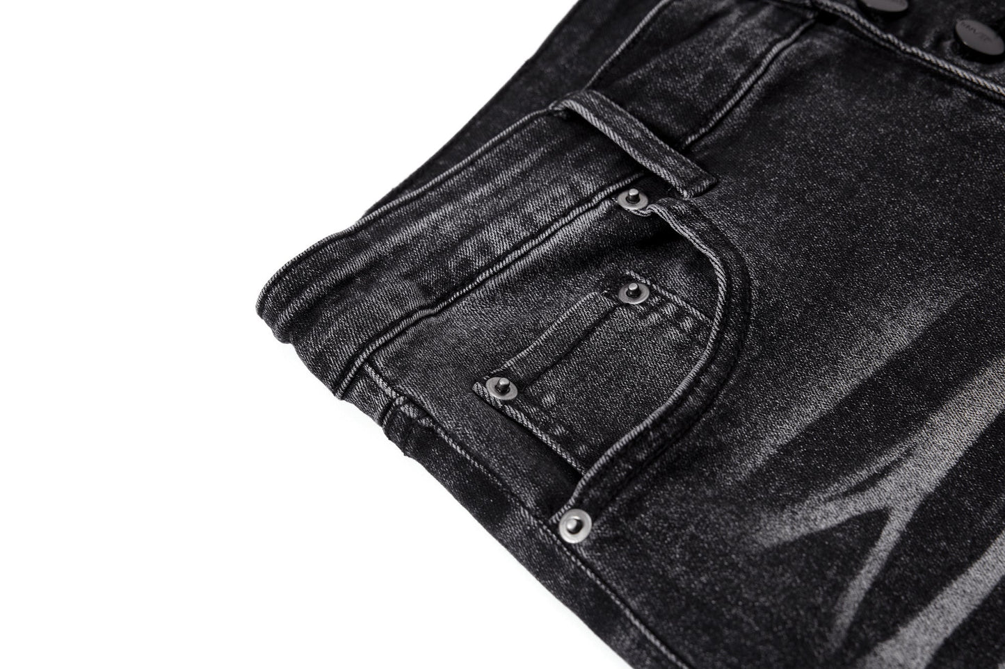 CapCabin Stacked Washed Denim Pants