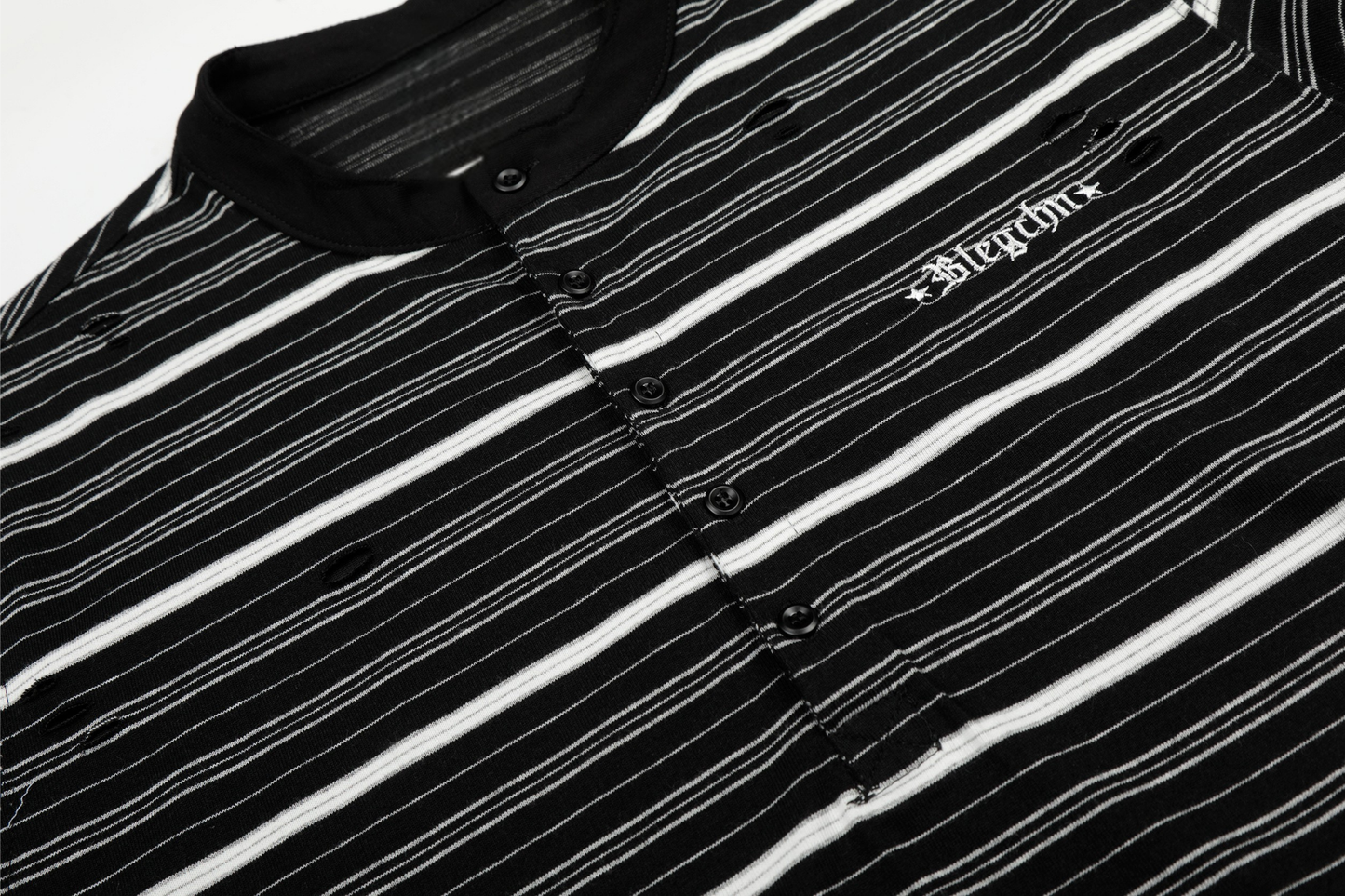 CapCabin Striped Henley Long Sleeve Tee