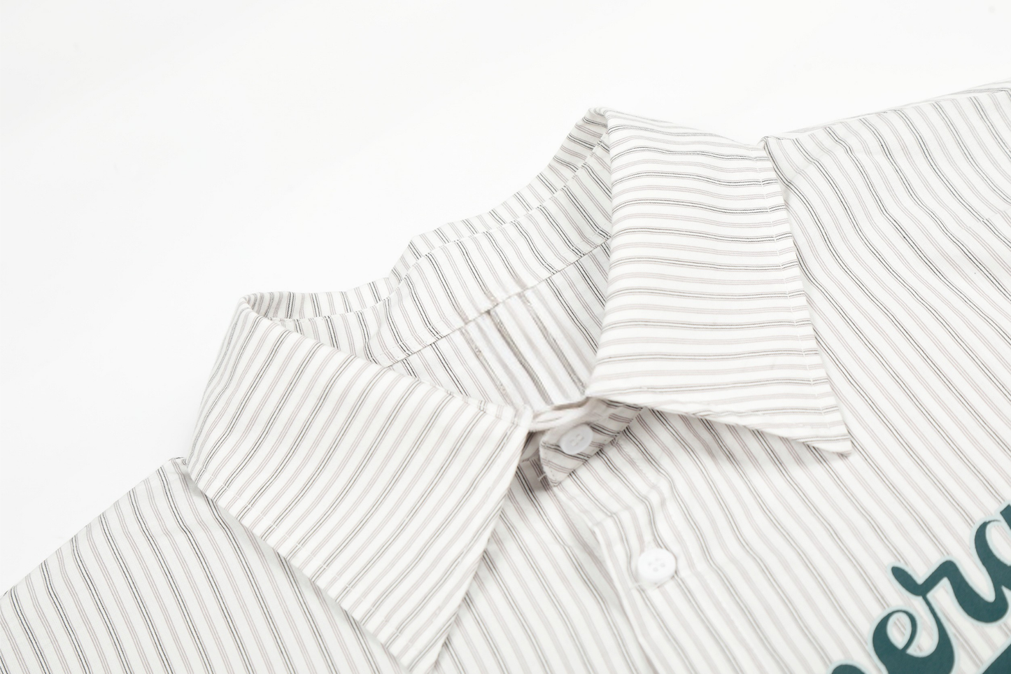 CapCabin Striped Logo Button-Up Shirt