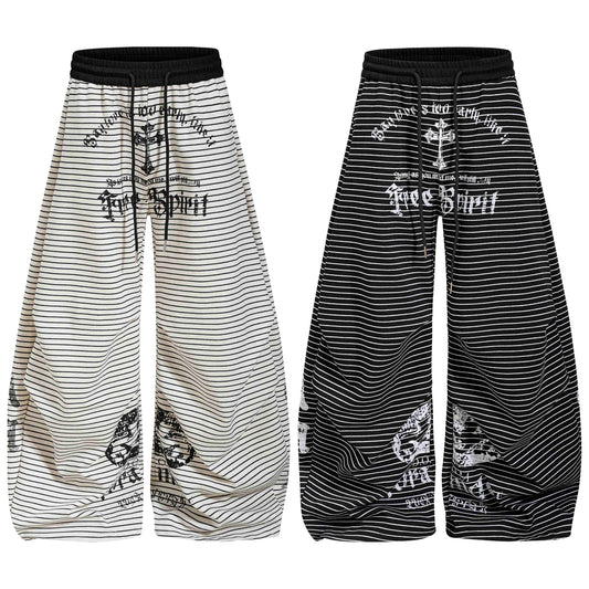 CapCabin “Striped Gothic Draped Pants”