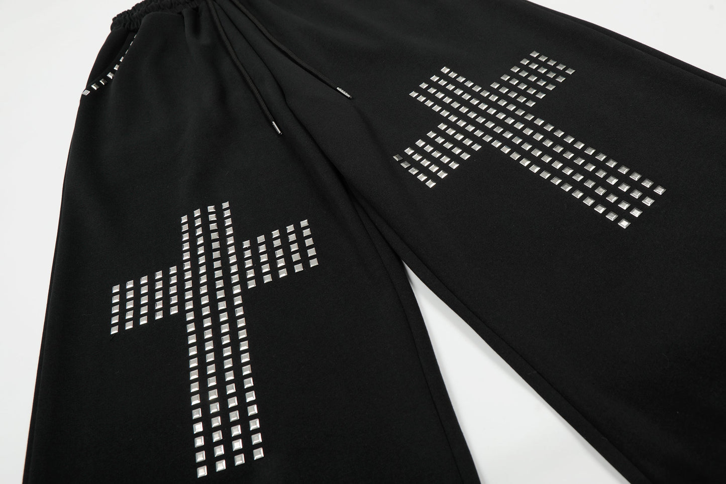 CapCabin Studded Cross Wide-Leg Sweatpants